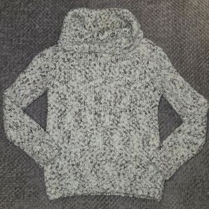 Buffalo David Britton Soft, Cozy, Fuzzy Knit Cowl Sweater, Small, Cream & Beige